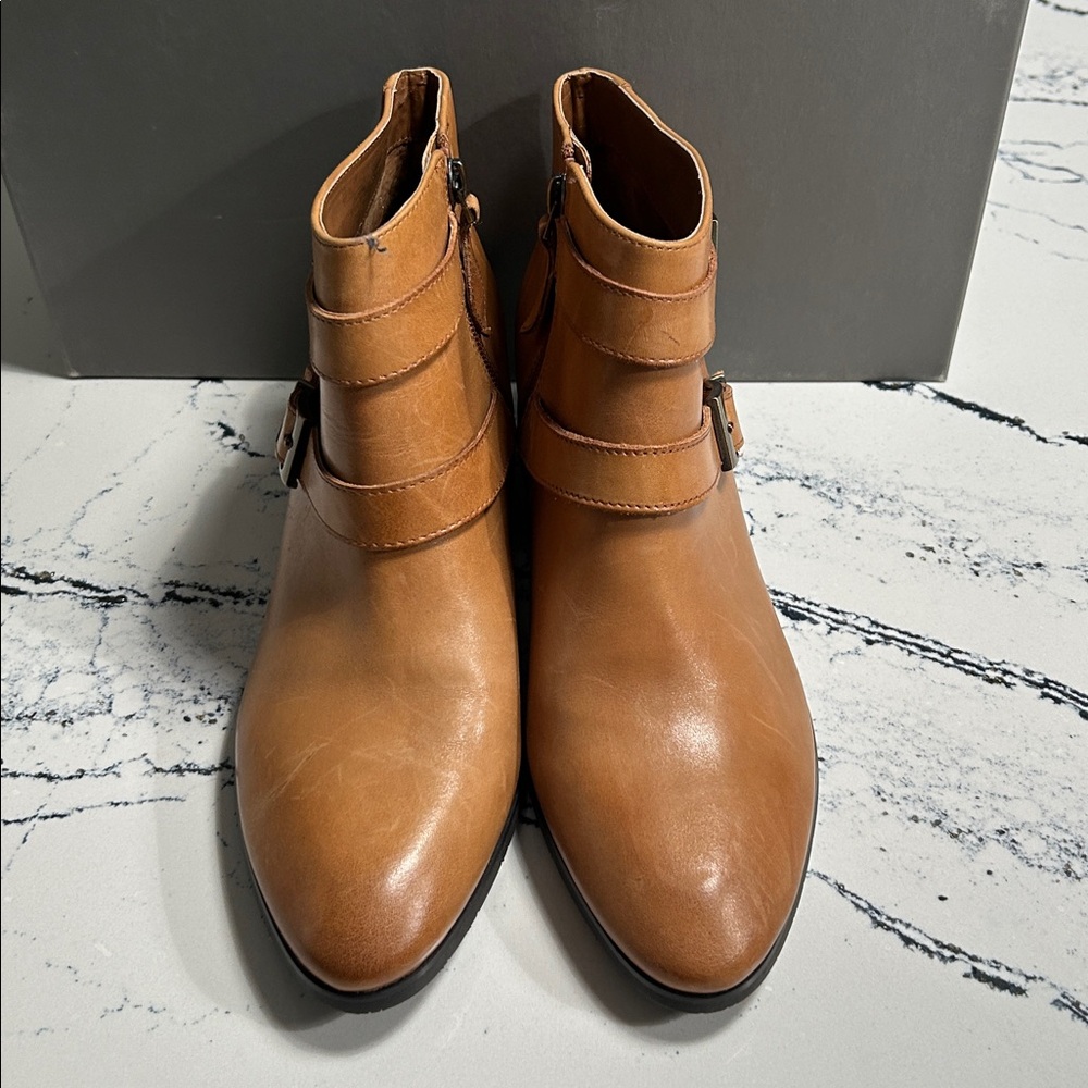 Franco Sarto Tan Leather Ankle Boots
